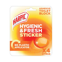 Harpic Hygienic Fresh Sticker Adhesive Toilet Block Citrus (Pack of 6) 3275286