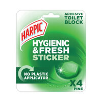 Harpic Hygienic Fresh Sticker Adhesive Toilet Block Pine (Pack of 6) 3275287