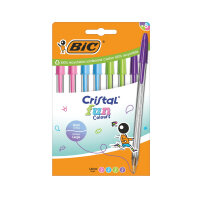 Bic Cristal Fun Ballpoint Pens Assorted (Pack of 8) 524174