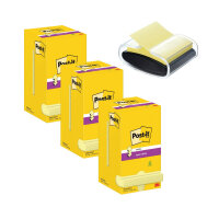 Post-It Super Sticky Z-Notes 76x76mm 90 Sheet Yellow (Pack of 12) Buy 3 + FOC Dispenser