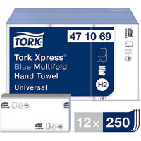 Tork Xpress Universal H2 Blue Z-Fold Paper Towel (Pack of 12)
