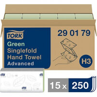 Tork Advanced H3 Green Single-Fold Paper Towel Pack (Pack of 15)
