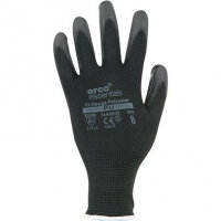 Arco Essentials Black PU-Coated Polyester Work Gloves 8 (Pack of 12)