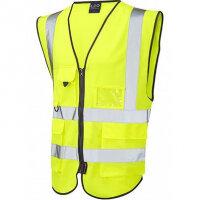 Leo Lynton Yellow Zip-Up Hi-Vis Vest L