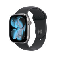 Apple Watch Series 11 GPS + Cellular 46mm Space Grey Aluminium Case with Black Sport Band - M/L