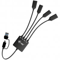 i-tec USB-C/USB-A Cable HUB 4 port (2x USB-C, 2x USB-A) USB 3.2 Gen 1 (3.1 Gen 1) Type-A + Type-C 5000 Mbit/s Black