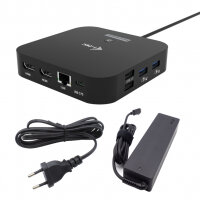 i-tec USB-C Dual HDMI Docking Station with Power Delivery 100 W + Universal Charger 100W Wired USB 3.2 Gen 2 (3.1 Gen 2) Type-C Black