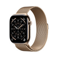 Apple Watch Series 11 GPS + Cellular 46mm Gold Titanium Case with Gold Milanese Loop - S/M