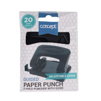 CONCEPT GUIDED 2 HOLE PAPER PUNCH - 20 SHEETS