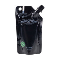 ICON 120ML ACRYLIC PAINT - JET BLACK