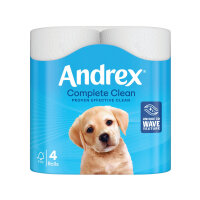 Andrex Complete Clean Toilet Tissue Standard 4x6 Rolls White (Pack of 24) 4480125