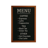 Deflecto Wall Mounted Chalkboard 600x800mm Teak WCB-60-80-TE