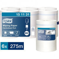 Tork M2 Centrefeed Wiping Paper White Roll 275m (Pack of 6)