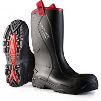 Dunlop Purofort+ Rugged Black S5 Safety Wellington Boots 9
