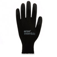 Arco Black PU-Coated Nylon Work Gloves Pairs 10 (Pack of 12)