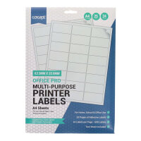 Concept A4 Multi-Purpose Printer Labels - 24 Labels Per sheet Pack of 25 Sheets 63.5x33.9mm