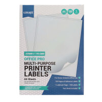 Concept A4 Multi-Purpose Printer Labels - 1 Label Per Sheet Pack of 100 Sheets 289x199.6mm