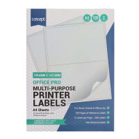 Concept A4 Multi-Purpose Printer Labels 199.6x143.5mm - 2 Labels Per sheet Pack of  100 Sheets