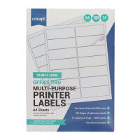 Concept A4 Multi-Purpose Printer Labels - 14 Labels Per Sheet Pack of 100 Sheets 99x38mm