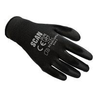 Black PU Coated Gloves - L (Size 9) (200 Pairs)