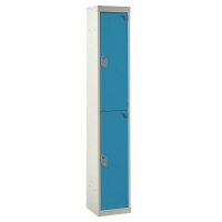 QMP Standard Locker 1800h x 300w x 450d mm Light Blue 2 door Camlock