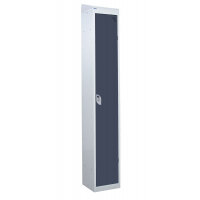 QMP Standard Locker 1950h x 300w x 300d mm Dark Grey 1 door Camlock sloping top