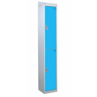 QMP Standard Locker 1950h x 450w x 450d mm Light Blue 2 door Camlock sloping top