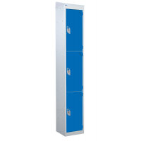 QMP Standard Locker 1950h x 300w x 300d mm Blue 3 door Camlock sloping top