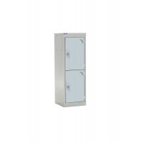 QMP School Locker 955h x 300w x 300d mm Light Grey 2 door  Camlock