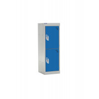 QMP School Locker 955h x 300w x 450d mm Blue 2 door Camlock