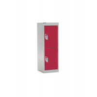 QMP School Locker 955h x 300w x 450d mm Red 2 door Camlock