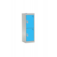 QMP School Locker 955h x 300w x 450d mm Light Blue 2 door Camlock