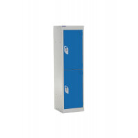 QMP School Locker 1235h x 300w x 300d mm Blue 2 door Camlock