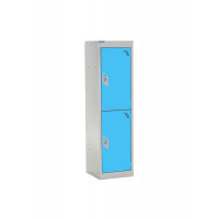 QMP School Locker 1235h x 300w x 450d mm Light Blue 2 door Camlock