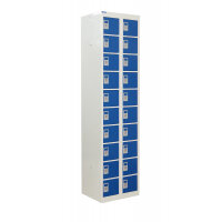 QMP Personal Effects Locker 1800h x 450w x 380d mm Blue doors 20 comp Camlock