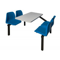 Standard Canteen Furniture - 4 Seat Single-Entry 725h x 1690w x 1070l mm Blue