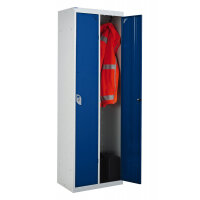 QMP Twin Locker 1800h x 600w x 450d mm Blue doors Camlock