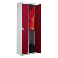QMP Twin Locker 1800h x 600w x 450d mm Red doors Camlock