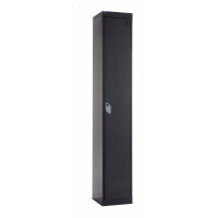 QMP Office Locker 1800h x 300w x 300d mm Black 1 door Camlock