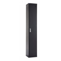QMP Office Locker 1800h x 300w x 300d mm Black 1 door digital keypad lock