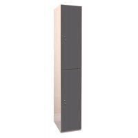 Laminate Plant-On Door Lockers 1800h x 300w x 300d mm 2 door camlock Graphite Grey