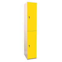 Laminate Plant-On Door Lockers 1800h x 300w x 300d mm 2 door camlock Spectrum Yellow
