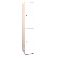 Laminate Plant-On Door Lockers 1800h x 300w x 300d mm 2 door camlock Pure White