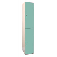 Laminate Plant-On Door Lockers 1800h x 300w x 450d mm 2 door camlock Aquamarine