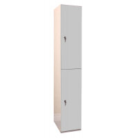 Laminate Plant-On Door Lockers 1800h x 300w x 450d mm 2 door camlock Light Grey