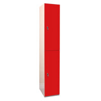 Laminate Plant-On Door Lockers 1800h x 300w x 450d mm 2 door camlock Spectrum Red