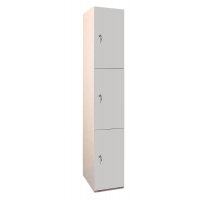 MFC Plant-On Door Lockers 1800h x 300w x 300d mm 3 door camlock Light grey