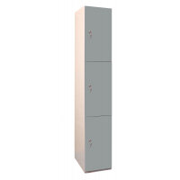 MFC Plant-On Door Lockers 1800h x 300w x 300d mm 3 door camlock Dust grey