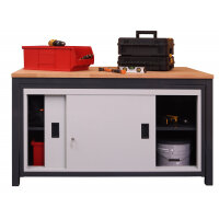 Sliding Door  Heavy Duty Workbench - 840h x  1200w x  600d mm Beech worktop 27mm thick
