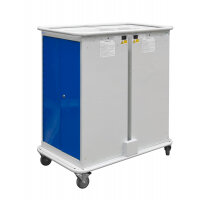 Narrow Aisle Laptop & Tablet Storage Trolleys 1200h x 525w x 1220d mm - 16 Tiers, 4 Doors Blue Doors